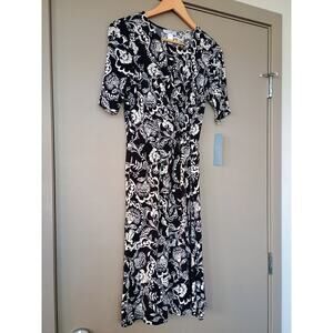 Nwt London times Petites Paisley TieWaist Midi flowy career spring summer formal